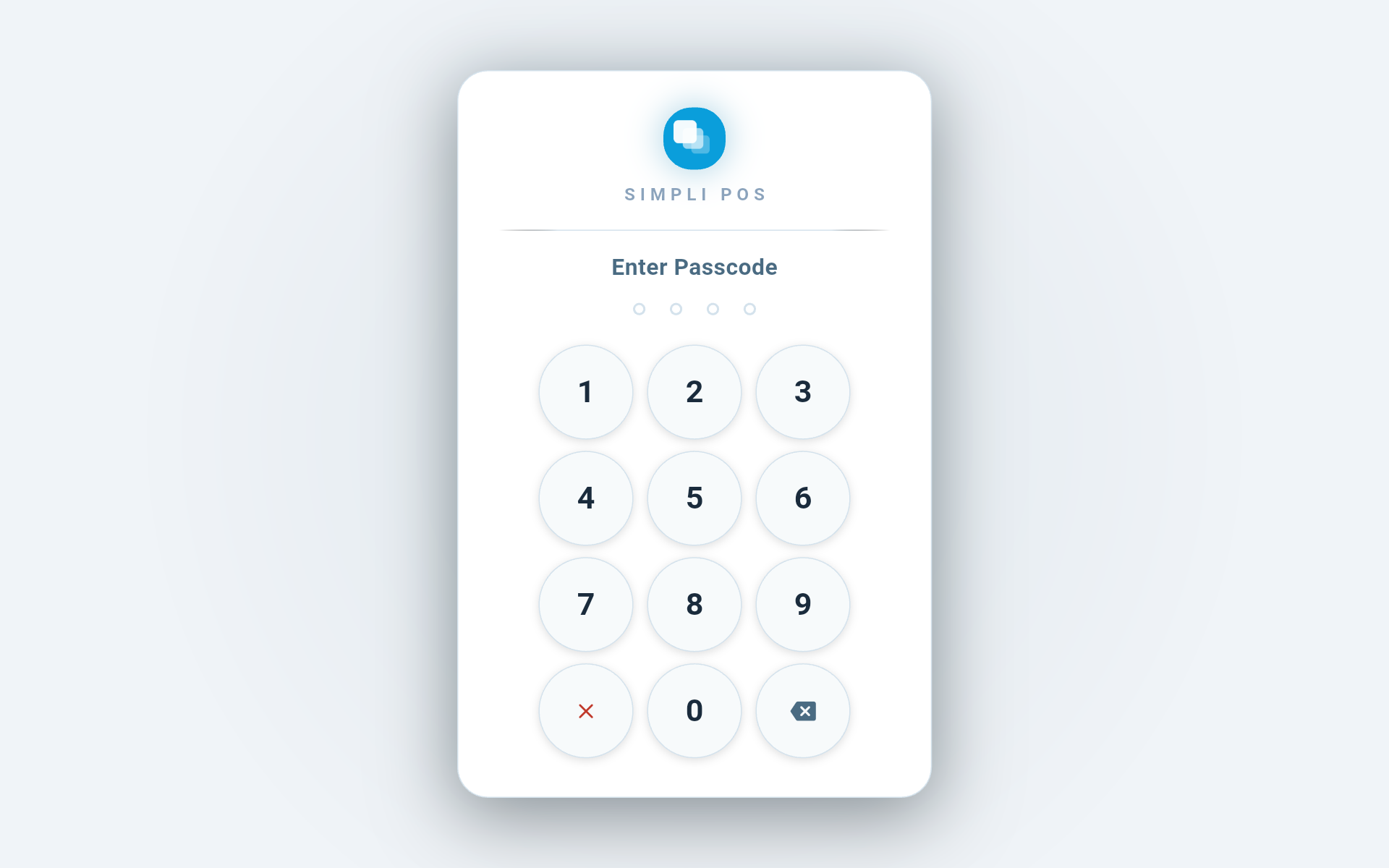 Per-employee PIN entry screen